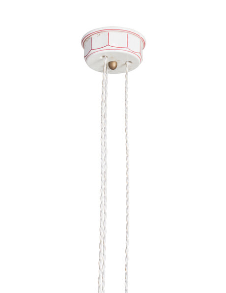 Old pendant lamp, white glass, counterweight