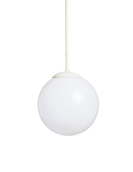 Jaren 40 hanglamp, witte bol