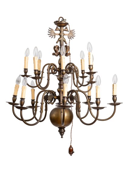 Beautiful Classic Brown Brass Ball Crown, 1930s