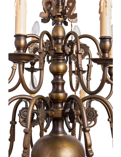 Old hanging lamp, spherical crown with two floors