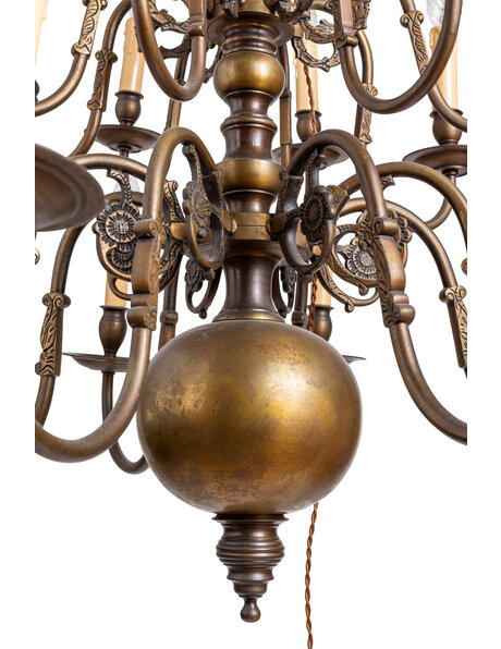 Old hanging lamp, spherical crown with two floors