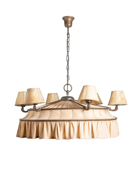 Hele grote hanglamp, stoffen kap