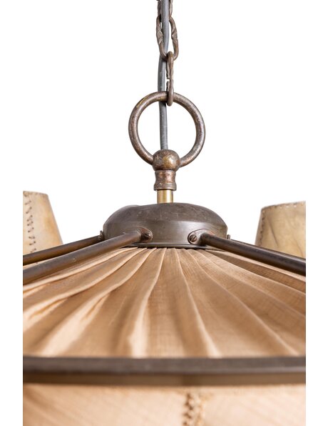 Very large pendant lamp, fabric shade