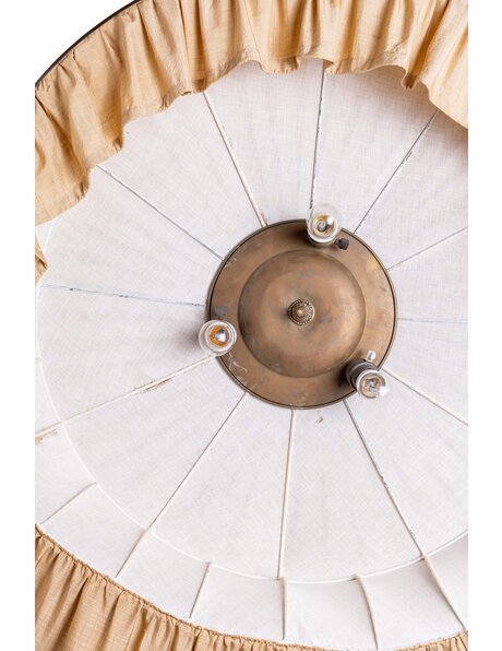 Very large pendant lamp, fabric shade