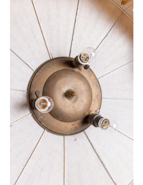 Very large pendant lamp, fabric shade