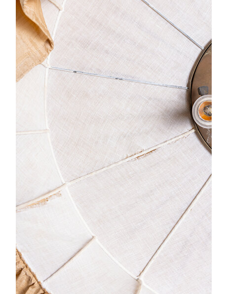 Very large pendant lamp, fabric shade