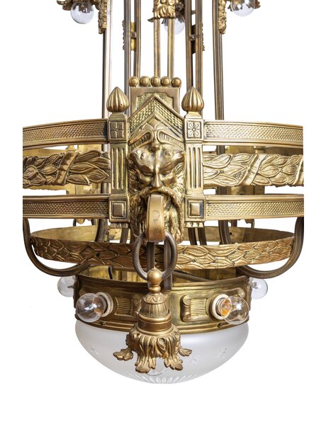 Unique bronze pendant lamp, 1930s