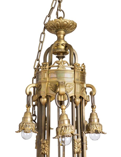Unique bronze pendant lamp, 1930s