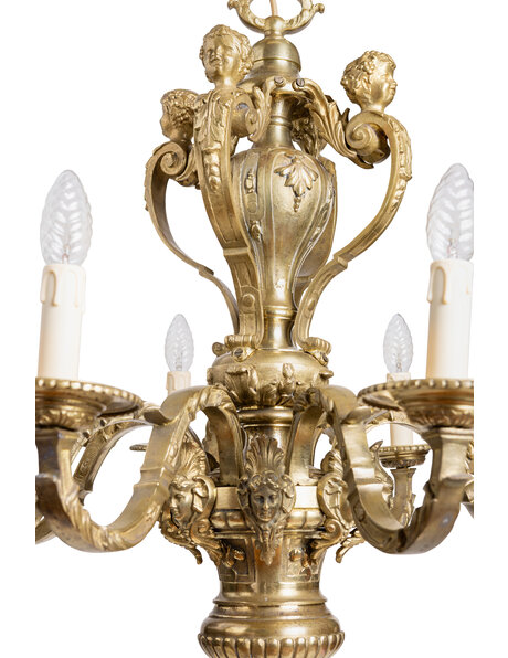 Brocante hanging lamp, gold-colored, bronze