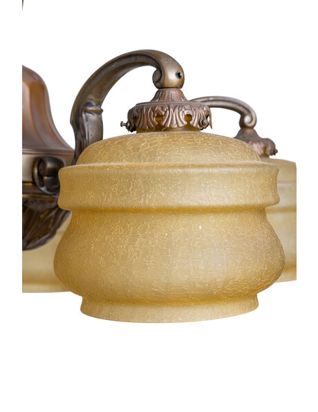 Old hanging lamp, ochre glass shades