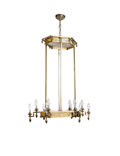 Unieke hanglamp, Art Deco, zeskantig