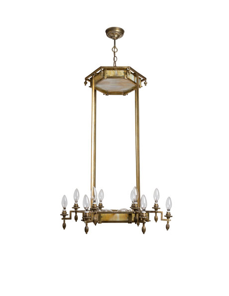 Unieke hanglamp, Art Deco, zeskantig