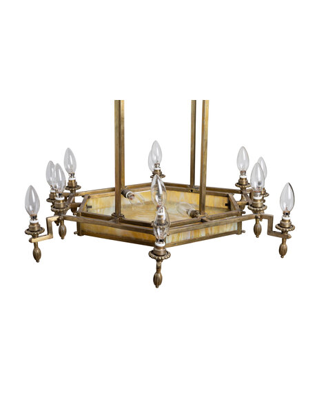 Unique hanging lamp, Art Deco, hexagonal