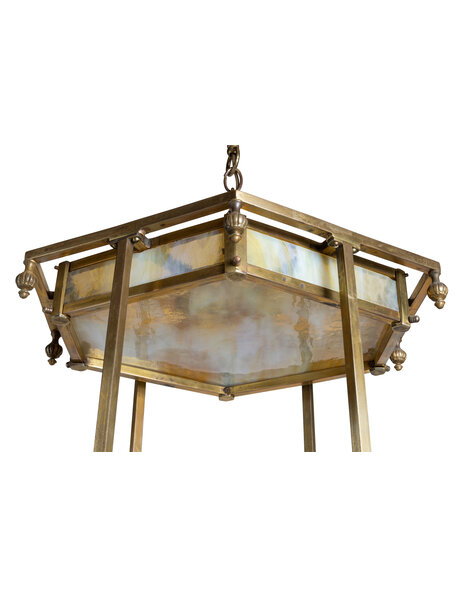 Unique hanging lamp, Art Deco, hexagonal