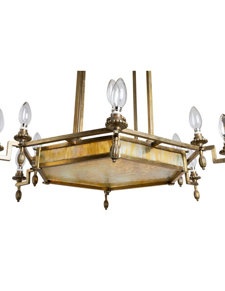 Unique hanging lamp, Art Deco, hexagonal