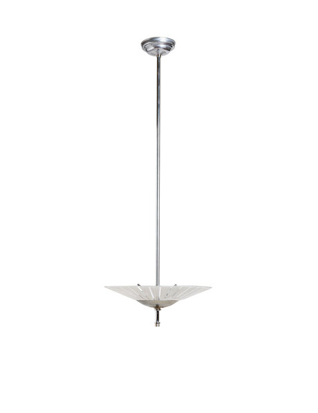 Jaren 60 hanglamp, schaal aan stang