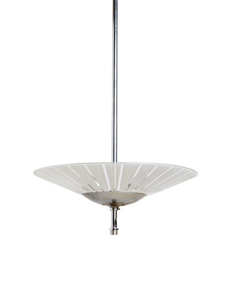 Jaren 60 hanglamp, schaal aan stang