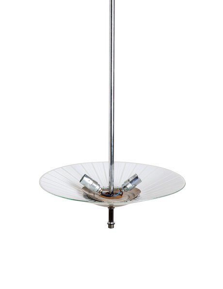 Jaren 60 hanglamp, schaal aan stang