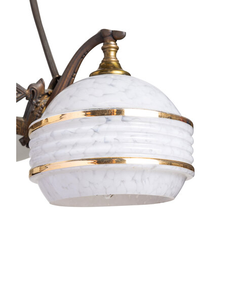 Vintage pendant lamp, white cloudy glass shades