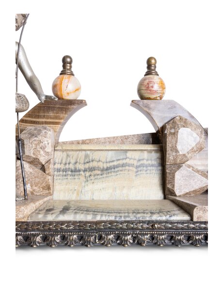 Special table lamp, fisherman at waterfall