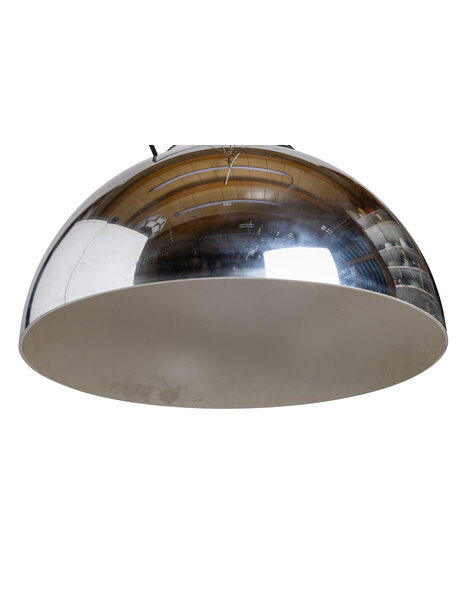 Vintage hanglamp, grote zilverkleurig bol
