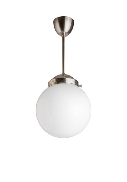 Industriele Hanglamp met Wit Glazen Bol