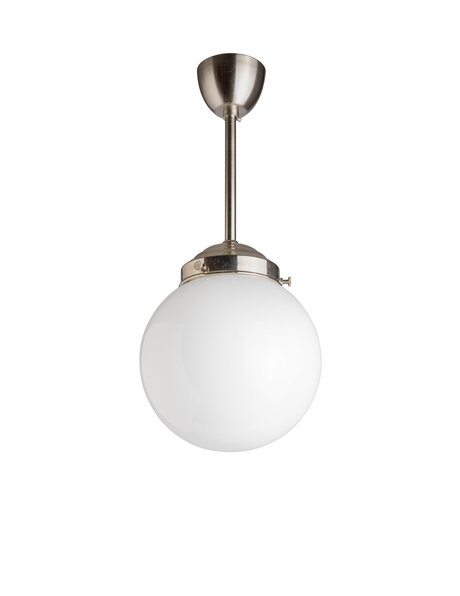 Sturdy lamp with a sleek white globe