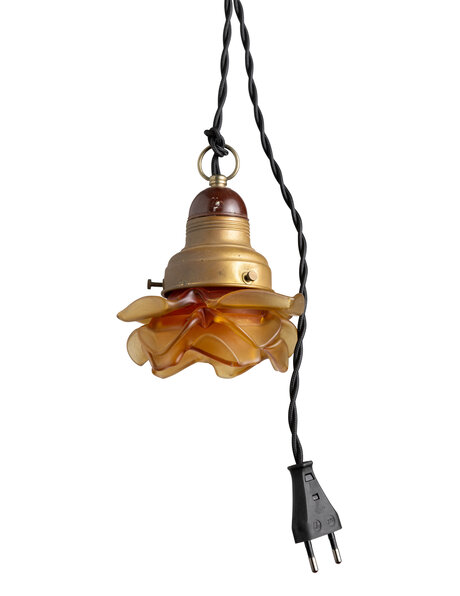 Delicate pendant lamp in the shape of a glass rose