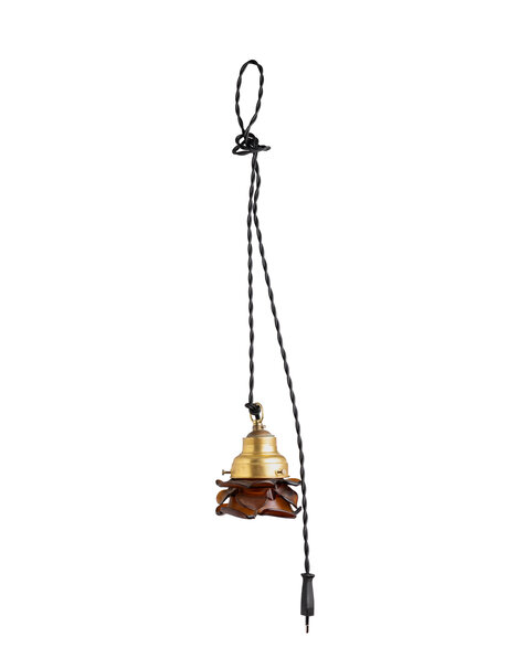 Small hanging lamp, dark brown rose