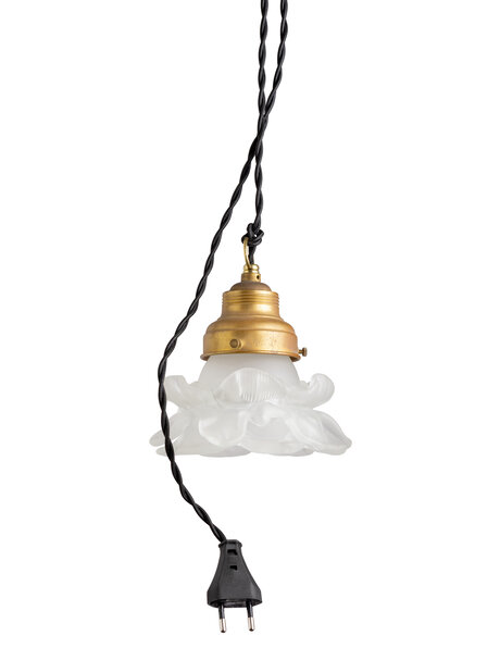 Vintage sfeerlichtje, hanglampje, mat glas