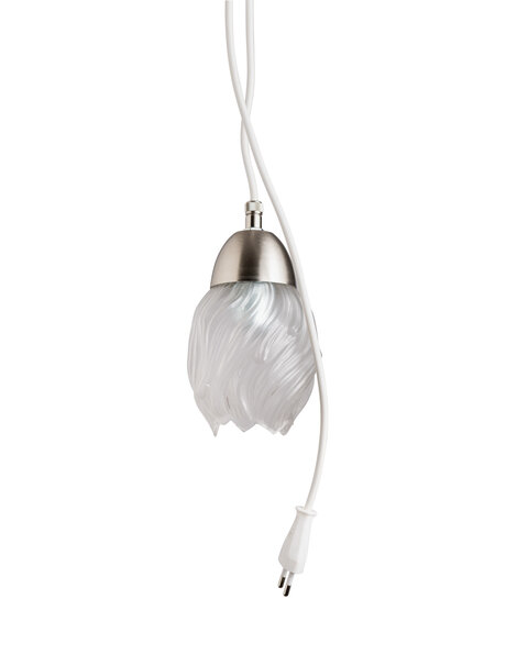 Kleine hanglamp aan snoer, mat glas