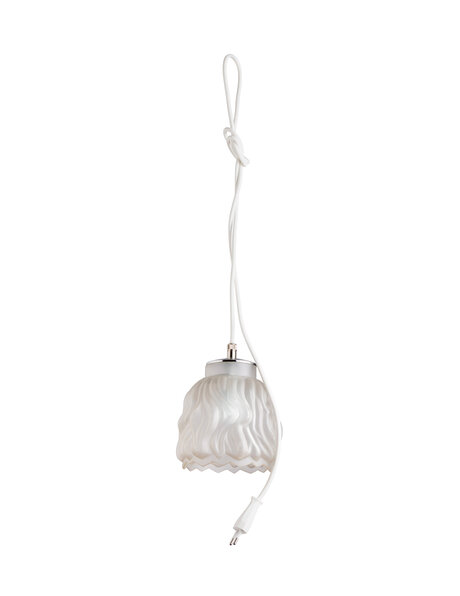 Small pendant lamp on a white cord