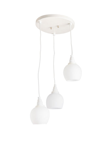 Sixties Hanglamp, Witte Baby Cascade, Drie Kleine Kapjes