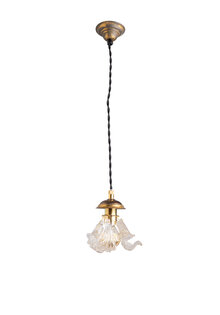 Small Pendant Lamp with Decorative Glass Leaves, very Elegant