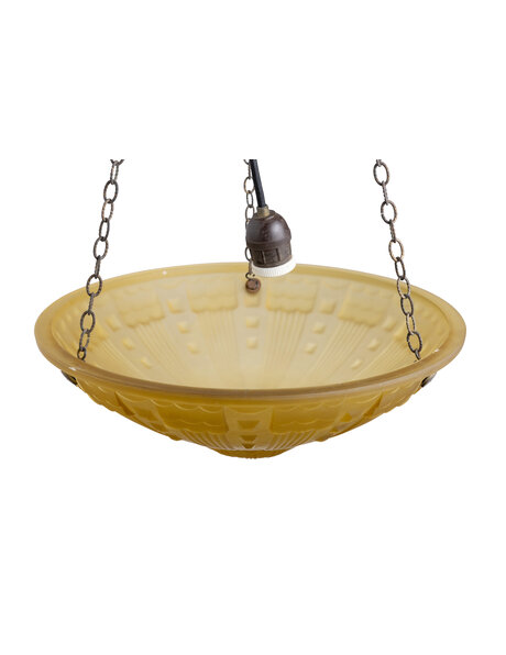 1940s pendant lamp with brown glass bowl