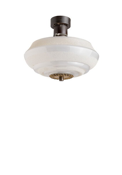 Vintage Ceiling Lamp, Frosted Glass, 1940s