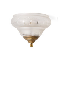 Antique Ceiling Lamp, Cut glass, 1930s