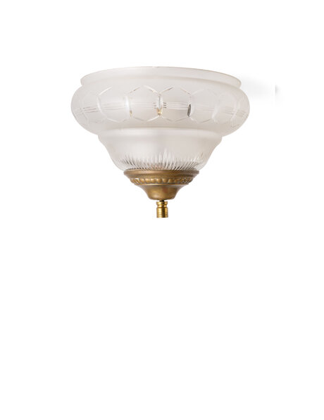 Brocante ceiling lamp, frosted glass, polished