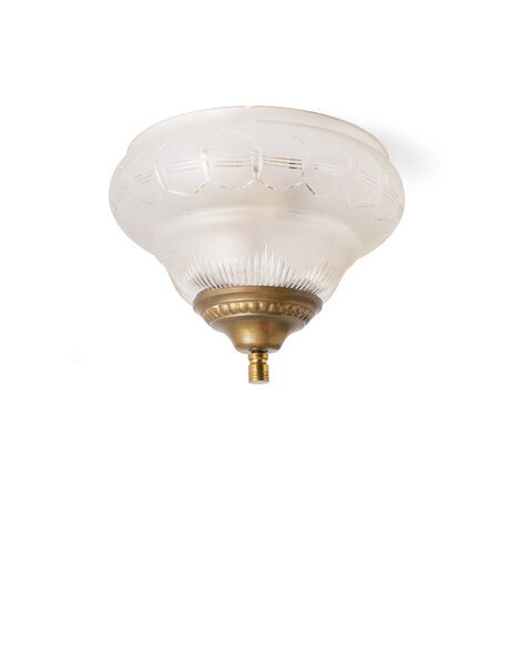 Brocante ceiling lamp, frosted glass, polished