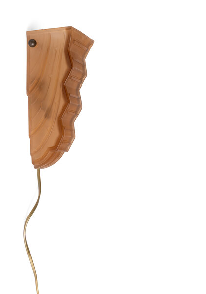 Old Glass Wall Lamp, Art Deco, Pink Glass, 1930s