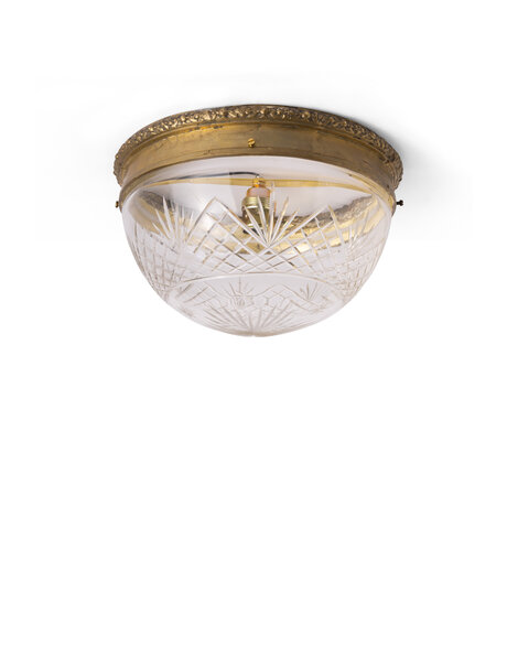 Antieke plafondlamp, helder geslepen glas