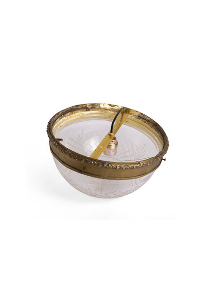Antieke plafondlamp, helder geslepen glas