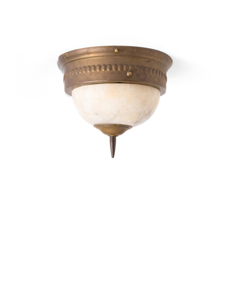 Old ceiling lamp, alabaster bowl