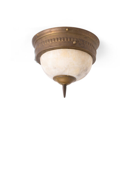 Oude plafondlamp, albast schaal