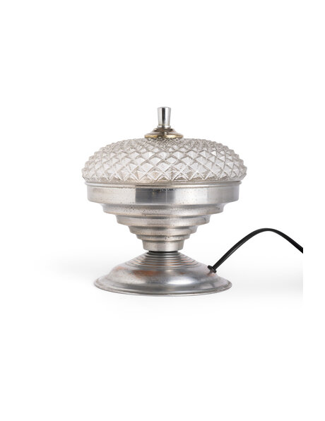 Nice small table lamp, matt silver-colored