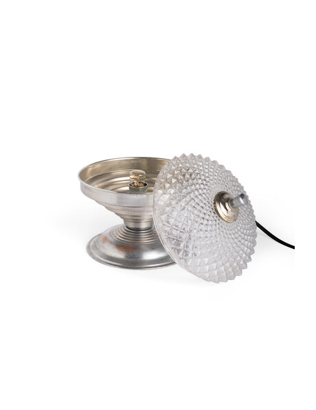 Nice small table lamp, matt silver-colored