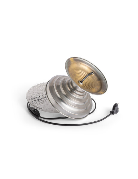 Nice small table lamp, matt silver-colored