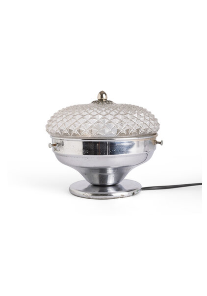 Vintage Table Lamp, Shiny Silver, 1940s