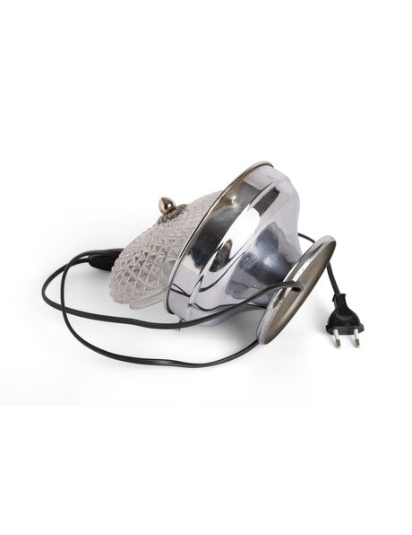 Oude tafellamp, glimmend zilver, jaren 40