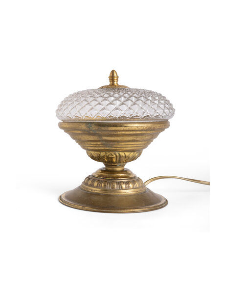Old table lamp, brown brass